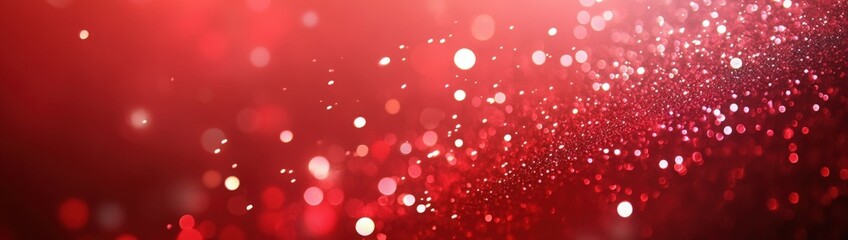 Red glitter bokeh background. Sparkling festive backdrop with blurry lights and vibrant colors. Perfect for celebrations, holidays, and romantic designs.