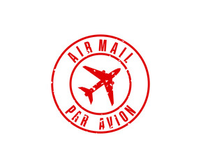 Air Mail stamp and stamping icon. Air mail grunge style rubber stamp vector design and illustration. 
