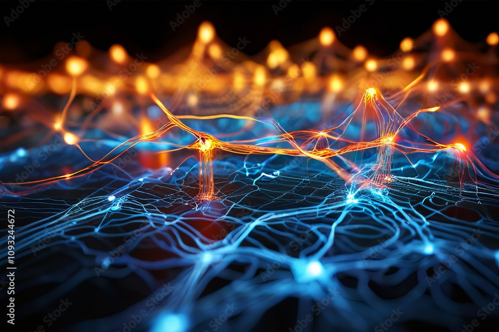 Poster neural network connections as light paths