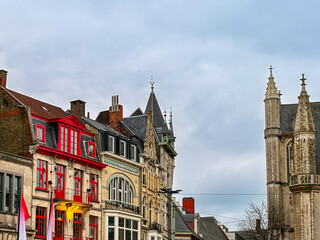 Street view of downtown Ghent, Belgium