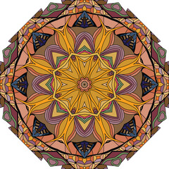 Colorful cute Mandala. Decorative unusual round ornaments.