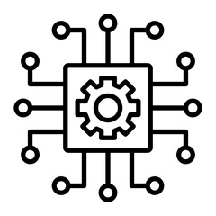 Ai Technology Vector Line Icon Design