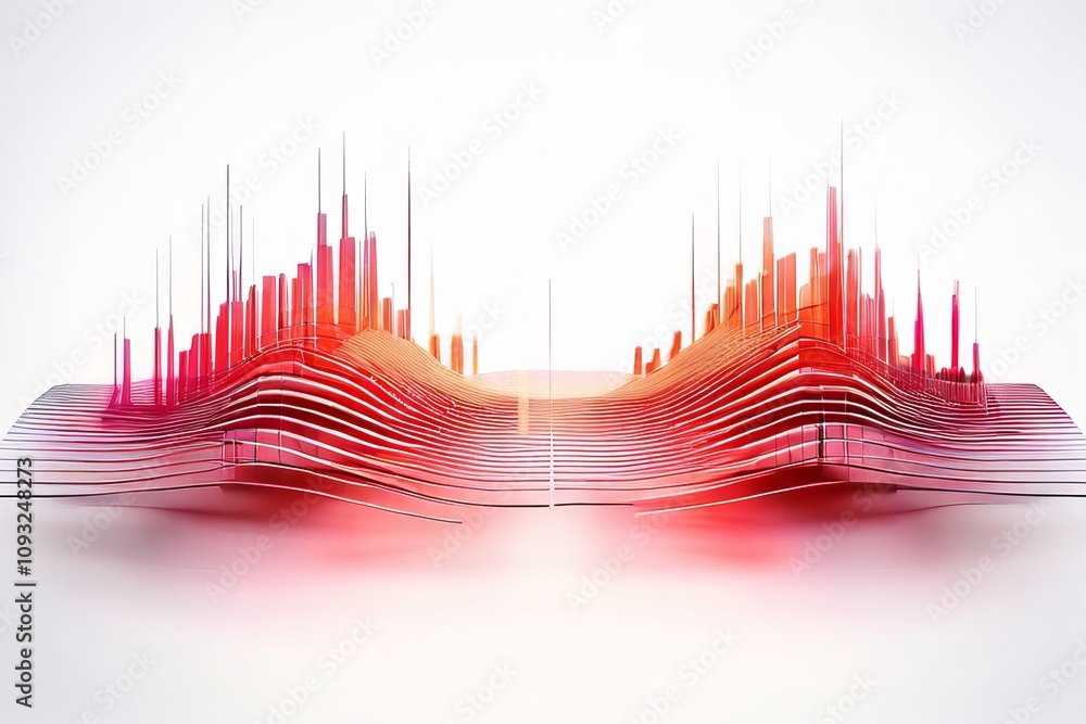 Poster radio wave with beat pattern two slightly different radio waves