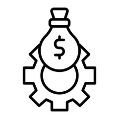 Compensation Management Vector Line Icon Design