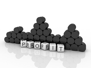 3d illustration crude oil barrel profit concept
