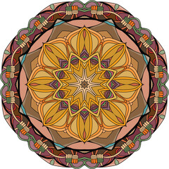 Colorful cute Mandala. Decorative unusual round ornaments.