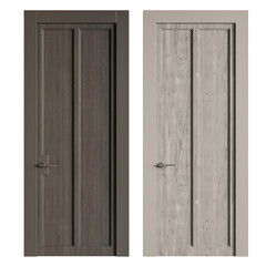 Fototapeta premium Two doors with different wood finishes