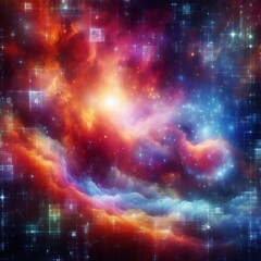 Space Nebula Code swirls into a colorful space nebula