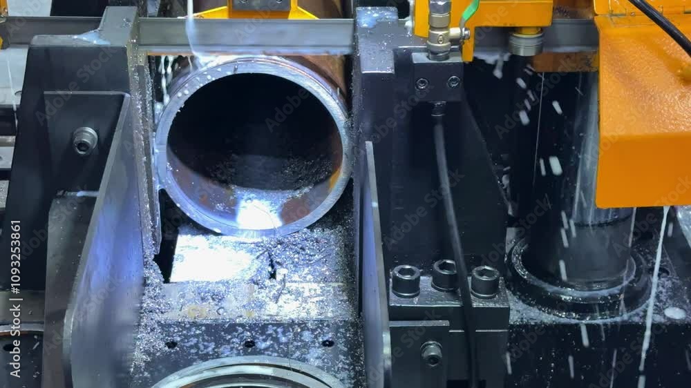 Sticker industrial metal working cutting process the raw material bar clmaping on the cnc lathe machine