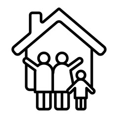 Relatives Vector Line Icon Design