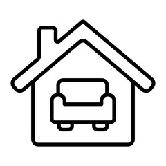 Living Room Vector Line Icon Design