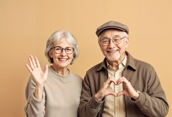 Happy Senior Couple Expressing Love and Happiness Together