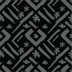 Brush pattern with flower