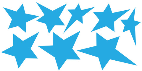 Obraz premium Set of trendy irregular black stars. Simple funky groovy abstract shapes.