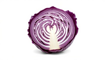 Fototapeta premium red cabbage isolated on a white background for use in web, print or graphics projects