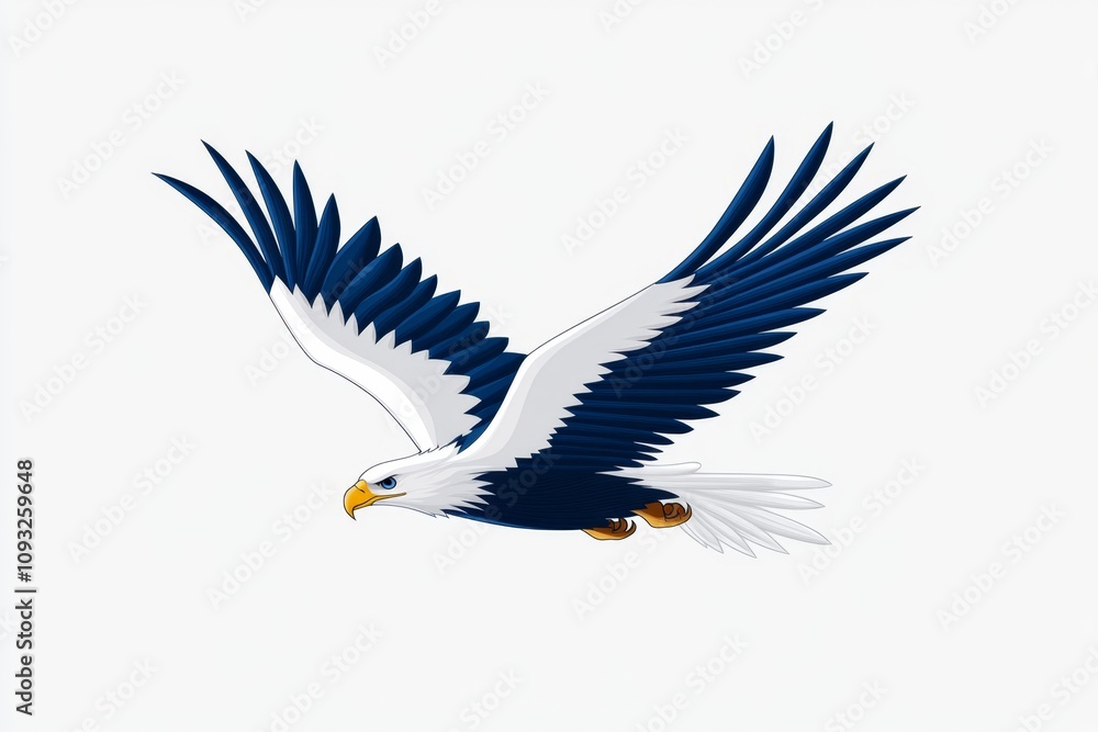 Aufkleber a clean and abstract design of an american eagle, with its wings forming a simple 