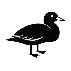 Duck Birds Silhouette Vector Icon - Elegant Avian Symbol for Nature and Wildlife Designs