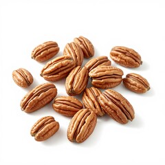 Obraz premium Pile of pecans isolated on a white background for web, print or creative projects