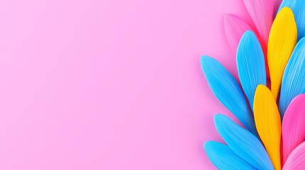 The vibrant colors of violet, green, orange, red, and yellow combine in a dynamic, colorful pattern.