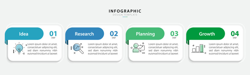 Timeline infographic template. 4 Step timeline journey, calendar Flat simple infographics design template. presentation graph. Business concept with 4 options, vector illustration.