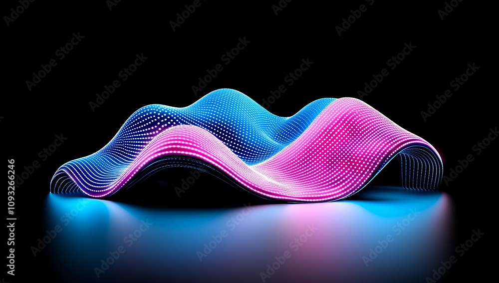 Poster symbolizing data flow and automatic learning through an abstract neural network.