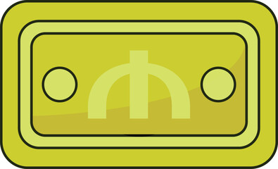 Azerbaijani Manat Note Icon Currency Finance Illustration