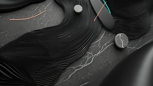 Vintage Vinyl Record Player with Turntable Abstract Design Isolated on Black Background