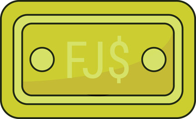 Fiji Dollar Note Icon Currency Finance Illustration