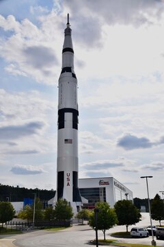 Saturn V Rocket at Hunstville Space Centre. Huntsville, AL, USA, September 19, 2019. 