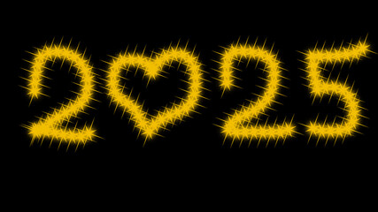 gold font 2025 new year date, gold numbers, design