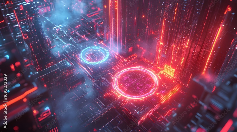 Poster A virtual collaboration session featuring 3D glowing strategy visuals and 2D live task updates. 4k resolution, Cinematic Scene