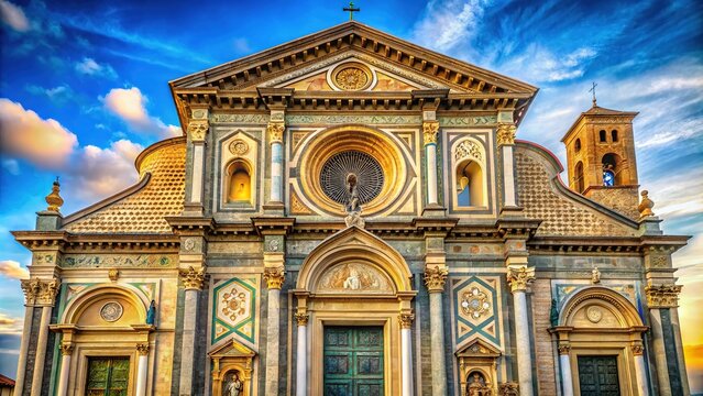 Empoli Italy Church Facade 2024 - Sant Andrea Portal - Documentary Photorealistic AI Art