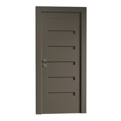 A door with a silver handle and a silver lock