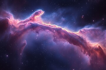Obraz premium A breathtaking view of a nebula in deep space, filled with stars and gas clouds.