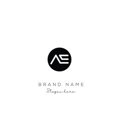 Fototapeta premium AE Letter Logo Design. Modern minimalistic creative AE letter initial icon vector template. Premium logo with Objects design. Elegant corporate identity.