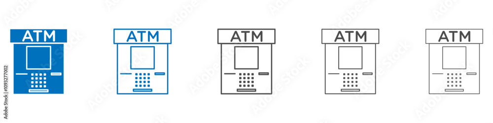 Poster ATM icon vector set collection for web