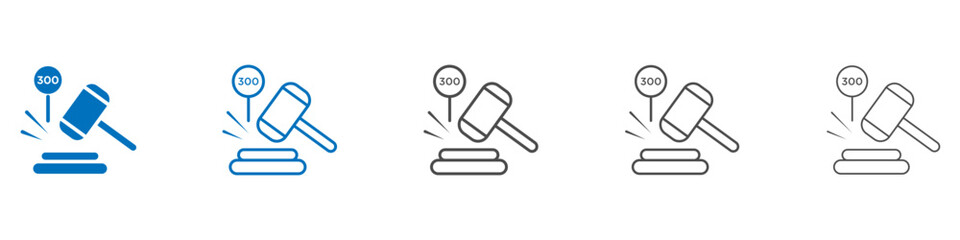 Auction icon vector set collection for web