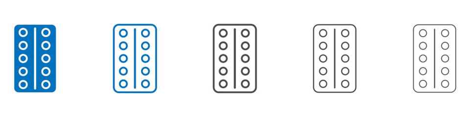 Blister drug pack icon vector set collection for web