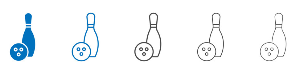 Bowling icon vector set collection for web