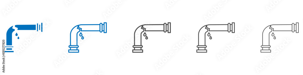 Poster broken pipe icon vector set collection for web