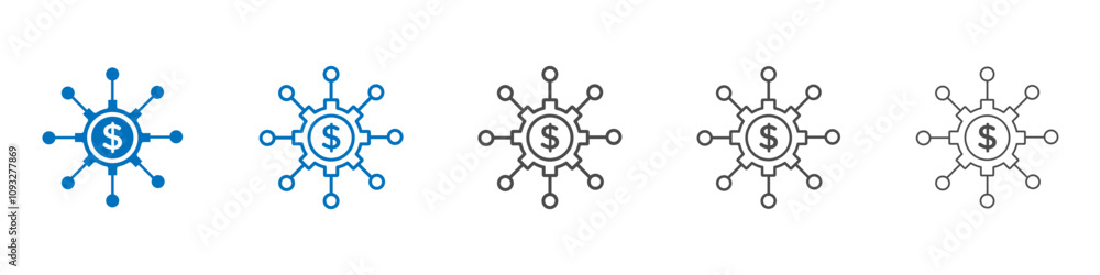 Poster business model icon vector set collection for web