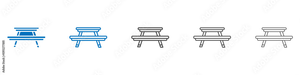 Poster camping table icon vector set collection for web