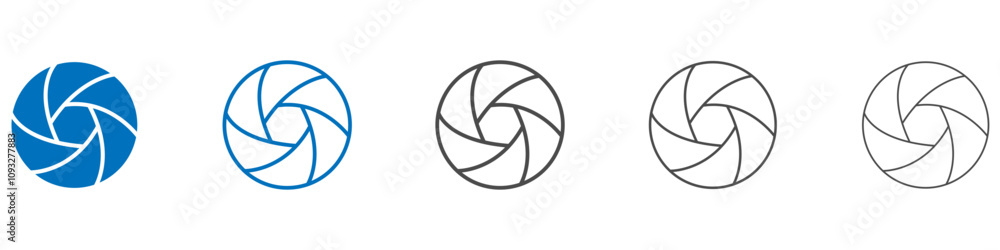 Poster camera shutter icon vector set collection for web
