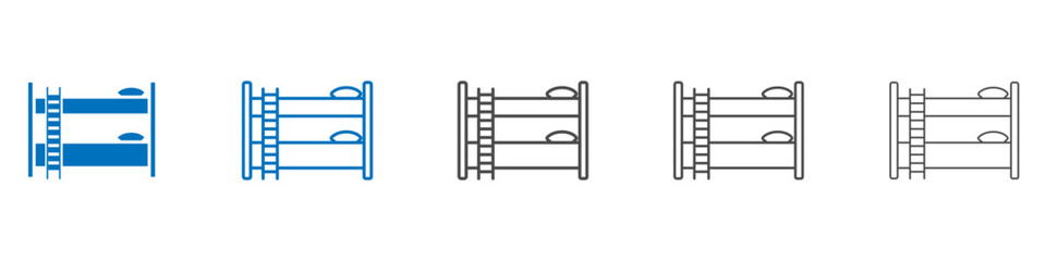Bunk bed icon vector set collection for web