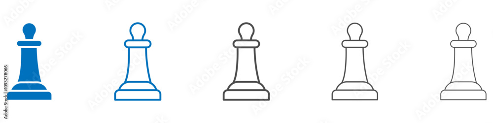 Poster Chess pawn icon vector set collection for web