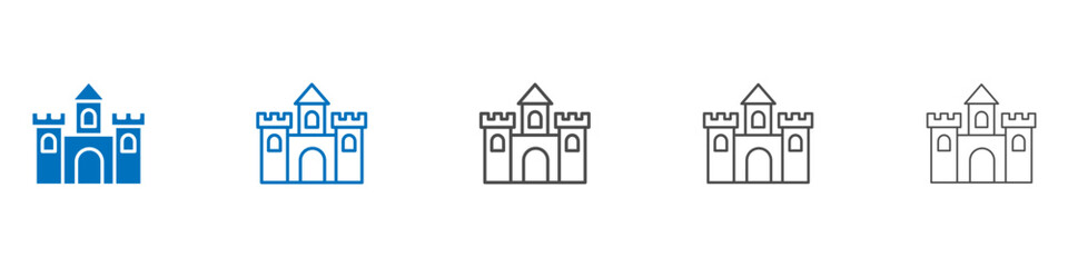 Castle icon vector set collection for web