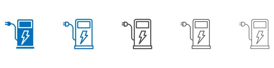 Charging station icon vector set collection for web