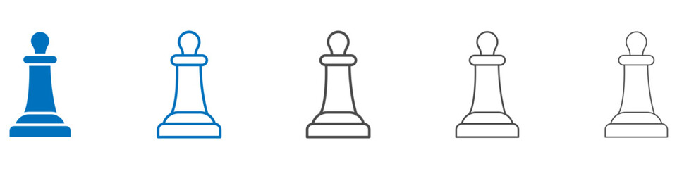 Chess pawn icon vector set collection for web
