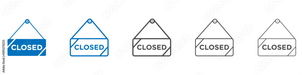 Poster closed sign icon vector set collection for web