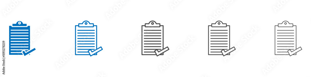 Poster clipboard check icon vector set collection for web